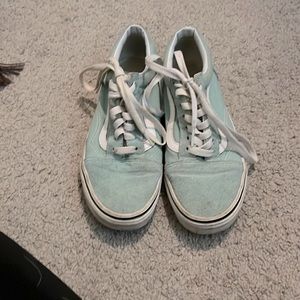 Light blue / teal lace up vans. Size 7
